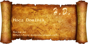 Hocz Dominik névjegykártya